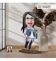 BK Gift Kişiye Özel Doktor Karikatürlü Büyük Boy Ahşap Biblo-9  Arkadaşa Hediye , Sevgiliye Hediye, Kişiye Özel Biblolar