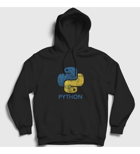 Presmono Unisex Siyah Logo V2 Python Developer Yazılımcı Kapüşonlu Sweatshirt 336587tt