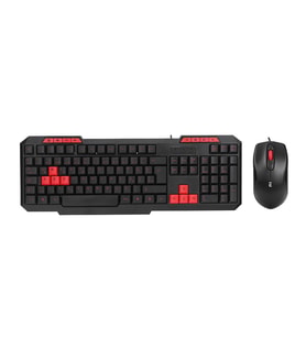 USB KABLOLU KLAVYE - MOUSE SET KIRMIZI TUŞLU Q KLAVYE 1600DPI MOUSE (5343)