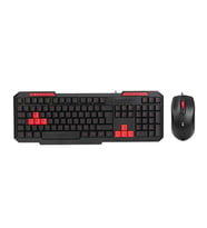 USB KABLOLU KLAVYE - MOUSE SET KIRMIZI TUŞLU Q KLAVYE 1600DPI MOUSE (5343)
