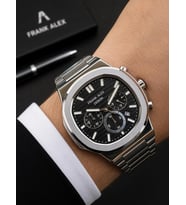 Frank Alex Design Erkek Kol Saati Çelik Kordon Takvimli Kadran Şık Premium 2 Yıl Garantili E07275.3