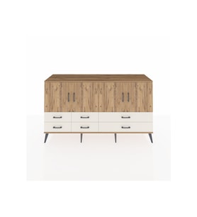 Kronos Konsol 6 Raflı 6 Çekmeceli 4 Kapaklı 176x59x99 Çam-Çam/Aytaşı