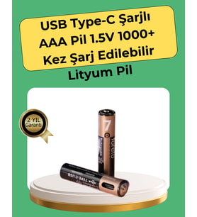 AAA Boyutunda USB Şarjlı Pil – Kompakt Tasarım, Geniş Uyumluluk