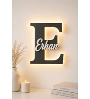 LED Işıklı Kişiye Özel Harf Dekoru Bebek & Çocuk Odası Duvar ve Kapı Süsü