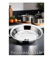 21 Cm 4 Lü Tabak Seti Paslanmaz Çelik B.Caprio 719554
