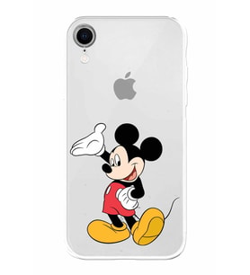 Apple iPhone XR Uyumlu Kamera Korumalı Tıpalı Kapak Mickey Mouse TasarımlıŞeffaf Kılıf