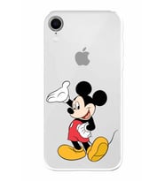 Apple iPhone XR Uyumlu Kamera Korumalı Tıpalı Kapak Mickey Mouse TasarımlıŞeffaf Kılıf