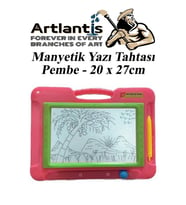 Manyetik Sihirli Mıknatıslı Yazı Tahtası Pembe 20x27 cm 1 Adet Manyetik Yazı Tahtası Oyuncak