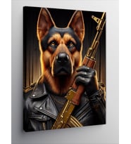 Kanvas Tablo Silahlı Alman Çoban Köpeği