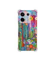 PrintiFy Redmi Note 13 Pro 5g ile Uyumlu Düşlerin Dansı Serisi Folklorik Bahçe Tasarımlı Uv Baskılı Köşe Korumalı Antişok Kılıf