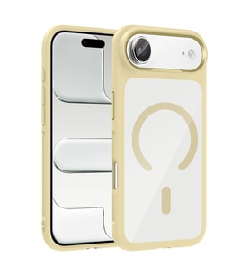 Apple iPhone 17 Uyumlu Air Uyumlu Kılıf M-Safe Şarj Özellikli Metal Kamera Çerçeveli Zore Tiko Kapak (Gold)