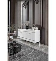 Kordon Konsol Mdf Mebran Kapak Beyaz Gümüş