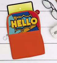 BK Gift Pop Art Tasarımlı Taşınabilir Koruyucu Tablet Kılıfı & Organizer Çanta - Turuncu-16