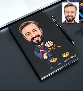 Kişiye Özel Avukat Tasarımlı Karikatür Defter Ve Kalem Seti 84