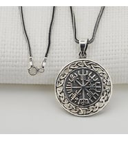 Viking Pusulası 925 Ayar Gümüş Erkek Kolye
