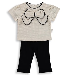 Civil Baby Büyük Fiyonklu 6-18 Ay Takım - Bej