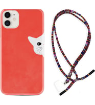Apple iPhone 11 12 13 Mini Kılıf Boyun Asklı Rasta Silikon Kedoş 1735