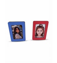 Masa Üstü Mini Ahşap Fotoğraf Çerçevesi 7×9 cm – Mavi / Kırmızı Fotoğraf Baskısı Dahil