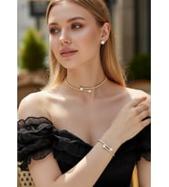 Vip Gold Taşlı Kolye Bileklik Küpe Set - 26set10