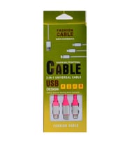  Suffie MTL 3 in 1 Usb Kablo (Pembe)