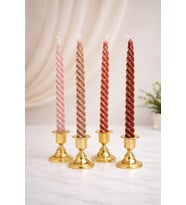 Gift Moda 25 cm. 4 Lü Konik Mum (BM-2144) (Bej)