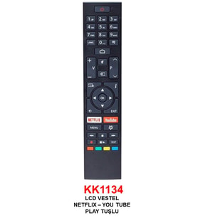 VESTEL RC 43157 NETFLIX-YOUTUBE PLAY TUŞLU LCD-LED TV KUMANDA