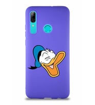 Huawei P Smart 2019 Soft Premier Kapak Donald Duck-E Tasarımlı Silikon Kılıf - Mor (Şeffaf)