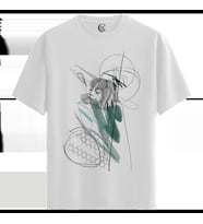 Abstract Girl - %100 Pamuklu Kadın Beyaz Tişört - Premium Quality (Siyah - Beyaz)