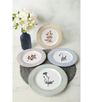 Keramika Floral Essence Assos Pasta Tabağı 22 Cm 4 Adet / 22890-93-94-22949 (Çok Renkli)