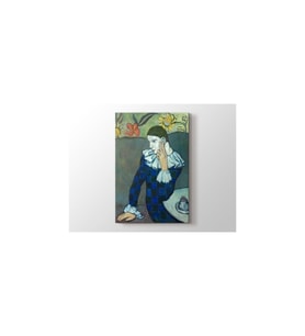 Pablo Picasso - Seated Harlequin Premium Kanvas Tablo