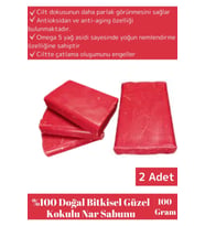 Özel Üretim %100 Doğal Bitkisel Güzel Kokulu Cilt Güzelleştirici Nar Sabunu Tüm Ciltler İçin 2 Adet