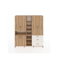 Hyperion Dolap 13 Raflı 3 Çekmeceli 6 Kapaklı 220x44x243 Çam-Çam/Aytaşı