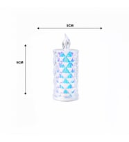 12 Adet Led Candle Kamp Küçük Boy= ÇAP:5CM - Y: 9CM Pilli Led Mum Mika Kristal Plastik YAKUT-13635