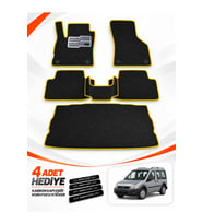 e-biz FORD TOURNEO-CONNECT (2002-2013) Uyumlu EVA Oto Paspas Bagaj Paspası Dahil Siyah-Sarı