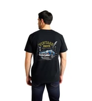 Erkek Retro Klasik Otomobil Baskılı Pamuklu Tişört Nostalji Temalı Günlük Rahat Kesim Modern Şık