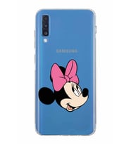 Samsung Galaxy A70  Kamera Korumalı  Kapak Minnie Mouse Tasarımlı  Şeffaf Kılıf