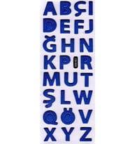 Sticker Kabartmalı Sticker Defter Planlayıcı Etiket (cb509) 16x7 cm- Mavi Harfler