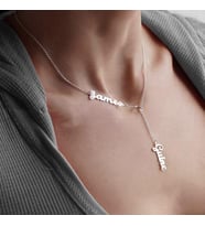 Sallantılı İki İsimli 925K Gümüş Kolye