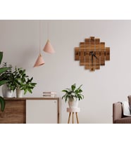 BK Home Dekoratif 45cm Ahşap Duvar Saati-82 (Beyaz)