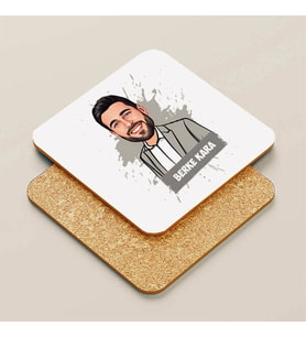 Kişiye Özel Cool Erkek Karikatürlü Bardak Altlığı