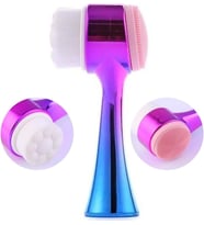 ® Çift İşlevli Renkli Cilt Yüz Temizleme Fırçası Peeling Masaj Etkili Gözenek Temizleyici Alet