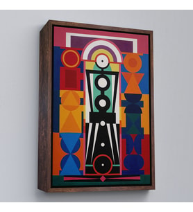 Çerçeveli Auguste Herbin - Kompozisyon Tablosu (Kahverengi)