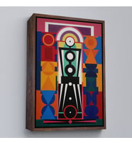 Çerçeveli Auguste Herbin - Kompozisyon Tablosu (Kahverengi)