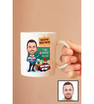 Erkek Edebiyat Öğretmenine Hediye Karikatürlü Beyaz Kupa Bardak