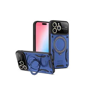Apple İphone 15 Pro Joy Lens Standlı Kapak - Lacivert