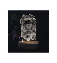 3D LED Gece Lambası, Modern ve Şık Tasarım, Renkli Işık, Yatak Odası Dekoru (Krem)