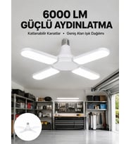 Enerji Tasarruflu Led Ampül 60 Watt 4 Kollu Beyaz Işık Yeni Nesil