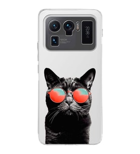PrintiFy Xiaomi Mi 11 Ultra ile Uyumlu 1mm Slim Fit Kedi 3 050d Baskılı Şeffaf  Kılıf
