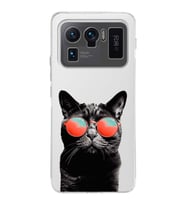 PrintiFy Xiaomi Mi 11 Ultra ile Uyumlu 1mm Slim Fit Kedi 3 050d Baskılı Şeffaf  Kılıf