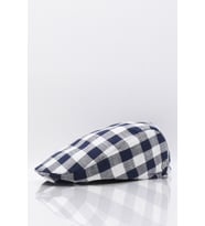 Erkek Lacivert Ekoseli Kasket Yazlık Flat Cap Şapka